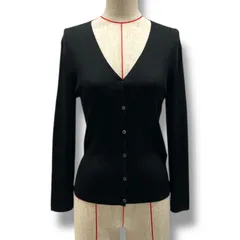 ANAYI アナイ アセテートポリエステル Vネックカーディガン ニットカーディガン 羽織り リブニット 長袖 102228-16-770-95-380 黒 ブラック 38サイズ レディース 春 秋 ゴーゴー古着マルイ北千住店 5 No.1123