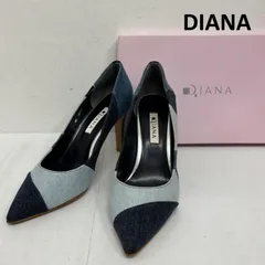 DIANA ダイアナ パンプス パンプス デニム パッチワーク バイカラー MR 18275 インディゴデニム ライトブルーデニム
