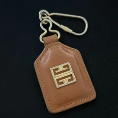 GIVENCHY ジバンシィ レザーキーホルダー ブラウン×ゴールド ヴィンテージ / GIVENCHY Leather Key Holder Brown Gold Vintage　1103001