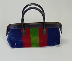 【美品】Roberta di Camerino（ロベルタディカメリーノ） ハンドバッグ 青×赤×緑 配色 トリコロール風