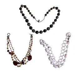 RE230 FURLA フルラ ネックレス 3点セット ウッドビーズ ガラスビーズ アクリルビーズ イタリア製 アクセサリーまとめ売り