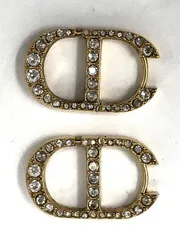 ◆Dior ディオール Montaigne モンテーニュ CDロゴピアス ゴールドカラー ラインストーン 中古◆19197★