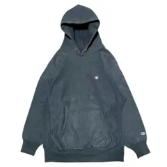 【USA製】90s チャンピオン champion RW リバース スウェット パーカー 刺繍タグ　大きいサイズ 黒 アメカジ (XXLサイズ)