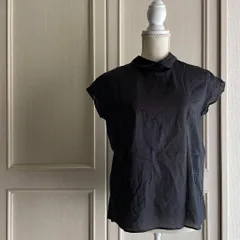 Z スタンプアンドダイアリー STAMP AND DIARY ブラウス シャツ お呼ばれ　デート　オフィスカジュアル　食事会　無地　半袖　黒 ブラック BLACK クロ くろ