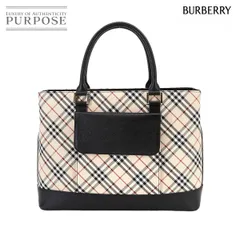未使用 展示品 バーバリー BURBERRY ノバチェック ハンド バッグ キャンバス レザー ベージュ ブラック Hand Bag 90299649