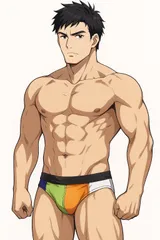 H397セールは1月末まで！訳あり明るいカラー切り替えの男子スポーツ水着♪フィットネスやトレーニングや撮影用にも♪サイズ12（平置きウエストサイズ約41cm）