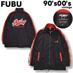 【希少】 90s00sヴィンテージ フブ FUBU バックロゴ トラックジャケット ジャージ ストリート ヒップホップ ダンス XL ブラック メンズ
