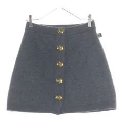 LOUIS VUITTON (ルイヴィトン) 23AW モノグラムタブ コンパクト ウール ニット スカート グレー レディース RW232W AMO FPKZ05