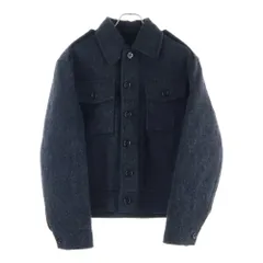 BURBERRY (バーバリー) ロゴボタン ウール ダブルフェイス ジャケット ブラック/チャコールグレー 8076745のサムネイル