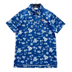 サイズ：M LE COQ GOLF ルコックゴルフ  半袖ポロシャツ 総柄 ブルー系 [240101528455] ゴルフウェア メンズ ストスト