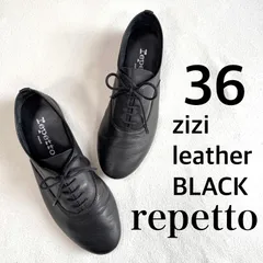 極美品・36✨レペット zizi ジジ レザー ブラック レースアップrepetto フランス製 MADE IN FRANCE レースアップシューズ バレエシューズ オックスフォード