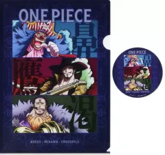 【中古】グッズセット バギー＆ミホーク＆クロコダイル 麦わらストアコラボ A4クリアファイル＆ステッカーセット 「一番くじ ワンピース 未来島エッグヘッド～きみへの想い～」 I賞