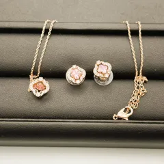 【中古品・美品】 スワロフスキー Sparkling Dance ネックレス＆ピアスセット 【TK_007】