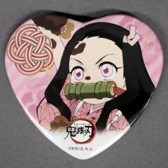 【中古】バッジ・ピンズ 竈門禰豆子 描き下ろしハート形缶バッジ 「鬼滅の刃 ufotable コラボレーションカフェ/コラボダイニング バレンタインイベント」