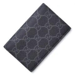 グッチ GGエンブレム カードケース 名刺入れ 定期入れ パスケース GGスプリームキャンバス ブラック グレー 821209 箱付 GUCCI（新品・未使用品）