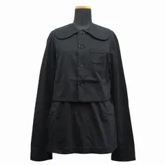 未使用 21AW ノワールケイニノミヤ  kei ninomiya コムデギャルソン COMME des GARCONS 丸襟 ベスト ドッキング ジャケット ブルゾン アーカイブ AD2021 3H-T012 サイズL 黒 ブラック レディースのサムネイル