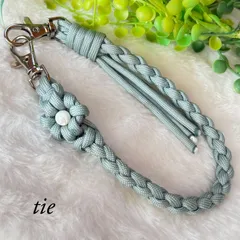 パラコード マザーオブパール ハンドメイドカメラストラッスマホストラップ 天然石