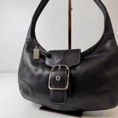 ✨Bランク　 COACH　ソーホー　ホーボー　Y2K　ワンショルダー　ハンドバッグ　肩掛け　レザー　vintage　ブラック　シルバー金具　9282　「2EL」