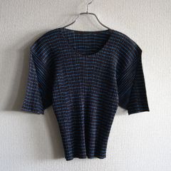 PLEATS PLEASE 半袖 ボーダー カットソー プルオーバー - メルカリ