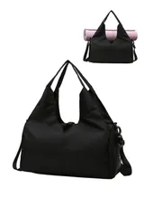 【特価商品】レディース メンズ 旅行バッグ 男女兼用 機内持込 ジム 修学旅行 撥水 シューズ収納 出張 大容量 ボストン トート 部活 ヨガ バッグ B907 ヨガマット スポーツバッグ (ブラック) SKY] [MORGEN