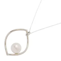 Φ8.0mm/6月誕生石 1P･アコヤ真珠/Japan Pearl･真珠 パール ネックレス･ペンダント/K18WG/750-2.4g/ホワイトゴールド【♀】【N】【レディース】★■585740【中古】