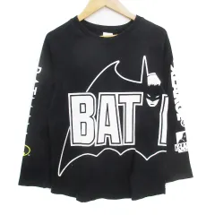 エクストララージキッズ X-LARGE KIDS Tシャツ カットソー 長袖 クルーネック バットマン プリント 8T 140cm 黒 ブラック /FF2 男の子