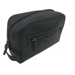 【美品】GUCCI グッチ マイクログッチシマ セカンドバッグ クラッチバッグ レザー ダークブラウン