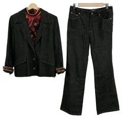 レオナール レディースパンツセットアップ レディース - レッド×黒×マルチ LEONARD FASHION/ペイズリー/3点セット/デニム/カットソー