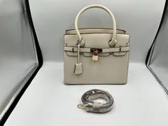 ★未使用品★アイボリー ハンドバッグ 取り外し可能ストラップ付き★