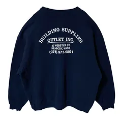 トレーナー 極太アーム ラッセル ネイビー バックプリント 2XL メンズ 長袖