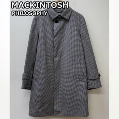 マッキントッシュ フィロソフィー 4CN71-564-22 ライナー取り外し可 千鳥格子 チンストラップ ステンカラー コート メンズ 40 ISItems【USED】【古着】【中古】50134658