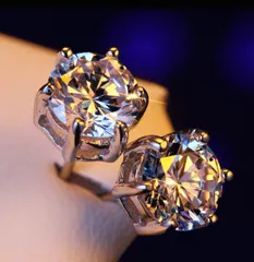 サージカルステンレス シルバー925 メッキ CZダイヤ ピアス 8mm モアサナイト クリスタル スワロフスキー アレルギーフリー 送料込