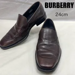 バーバリー 112354 BU1518 ダークブラウン レザー スリッポン メンズ 24.0cm ISItems【USED】【古着】【中古】50134706