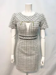 1720  ROBE de  FLEURS Glossy ローブドフルール　キャバクラ　ドレス　グロッシー　ツイードラメ　　キラキラ　タイト　ミニ　伸縮性　キャバドレス　S