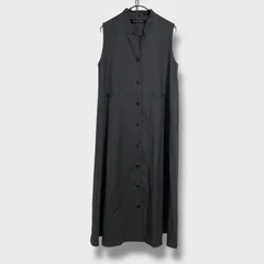 ☆タグ付き未使用品☆mizuiroind☆ミズイロインド☆スタンドカラーフレアジレワンピース☆ロング丈☆ノースリーブワンピース☆グレー☆レディースフリー☆K25M