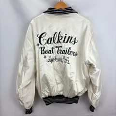 70‐80年代 Delong ナイロン レタージャケット スタジャン Calkins Boat-Trailer 企業ジャケット サイズXL　07110301 861のサムネイル