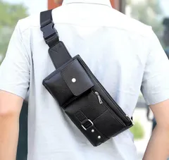 ボディバッグ ボディーバッグ ショルダーバッグ レザー 黒 小物 鞄 ポケット