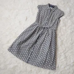 tocca ワンピース カッティング ノースリーブ  刺繍 トッカ グレー ホワイト　サイズ0