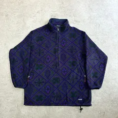 90s 1998年 USA製 patagonia All-over patterned fleece パタゴニア 総柄フリース　ミントコンディション