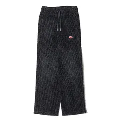 DIESEL ディーゼル パンツ ブラック 黒 サイズ:XXS | ベルベット ロゴモノグラム ストレッチ デニム ジョグ パンツ (D-MARTIANS-NE) | ボトムス ズボン【メンズ】【中古】