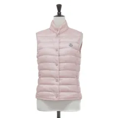 MONCLER モンクレール ダウンベスト ピンク サイズ:0(S) | LIANE GILET | ショート丈 スタンドカラー ワッペン ロゴ | アメリカ製 | アウター ジャケット 上着【レディース】【中古】