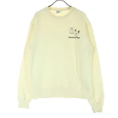 ZARA ザラ 裏起毛 アニマル柄 犬 長袖 トレーナー S イエロー スウェット メンズ 古着