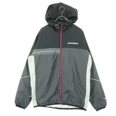 Diadora ディアドラ 英字 長袖 フーディジャケット L ブラック レディース 古着のサムネイル