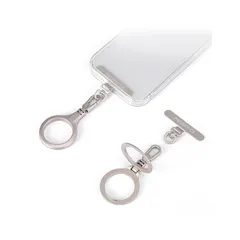 【新品】 【Project-cb】スマホストラップホルダー リングストラップ スマホスタンド 回転 カラビナ 金属 薄型 全機種対応 落下防止 丈夫 盗難防止 頑丈(シルバー-T) 1