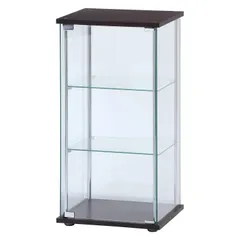 【迅速発送】不二貿易 コレクションケース フィギュアケース 3段 幅42.5×奥行36.5×高さ86cm ブラウン 強化ガラス 全面ガラス 組立商品 96049