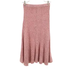 美品 Lily Brown リリーブラウン ニット 膝丈スカート F レッド系 レディース 古着