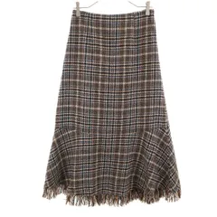 美品 BEAMS HEART ビームスハート ロング丈 ツイード フレアスカート マルチ レディース 古着