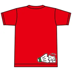 YONEX(ヨネックス) Tシャツ ドライ 半袖 バドミントン【ねこ お昼寝】【16500】練習用 練習着 レッド