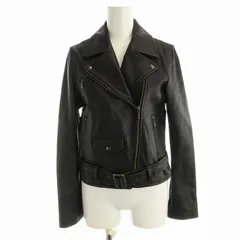 スナイデル SNIDEL ライダースジャケット ダブル ラムレザー 0 黒 ブラック SWFJ211001 /EE