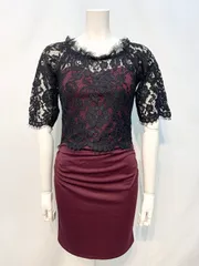 1728 DAZZY デイジー　キャバクラ　ドレス　レース　伸縮性　タイト　ミニ　キャバドレス　L